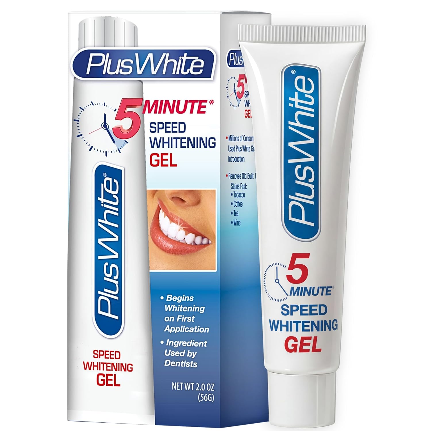 Plus White Speed Whitening Gel, 5 MinuteTeeth Whitening (2 oz) | Professional Grade, Dentist Approved Hydrogen Peroxide Ingredient, Removes Stains Fast, At Home Teeth Whitening Gel Treatment