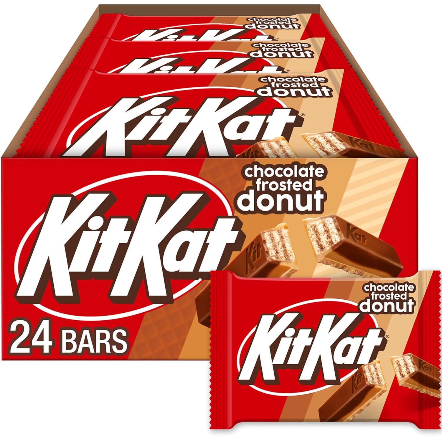 KIT KAT Chocolate Donut Flavored Wafer Candy Bars, 1.5 oz (24 Count)