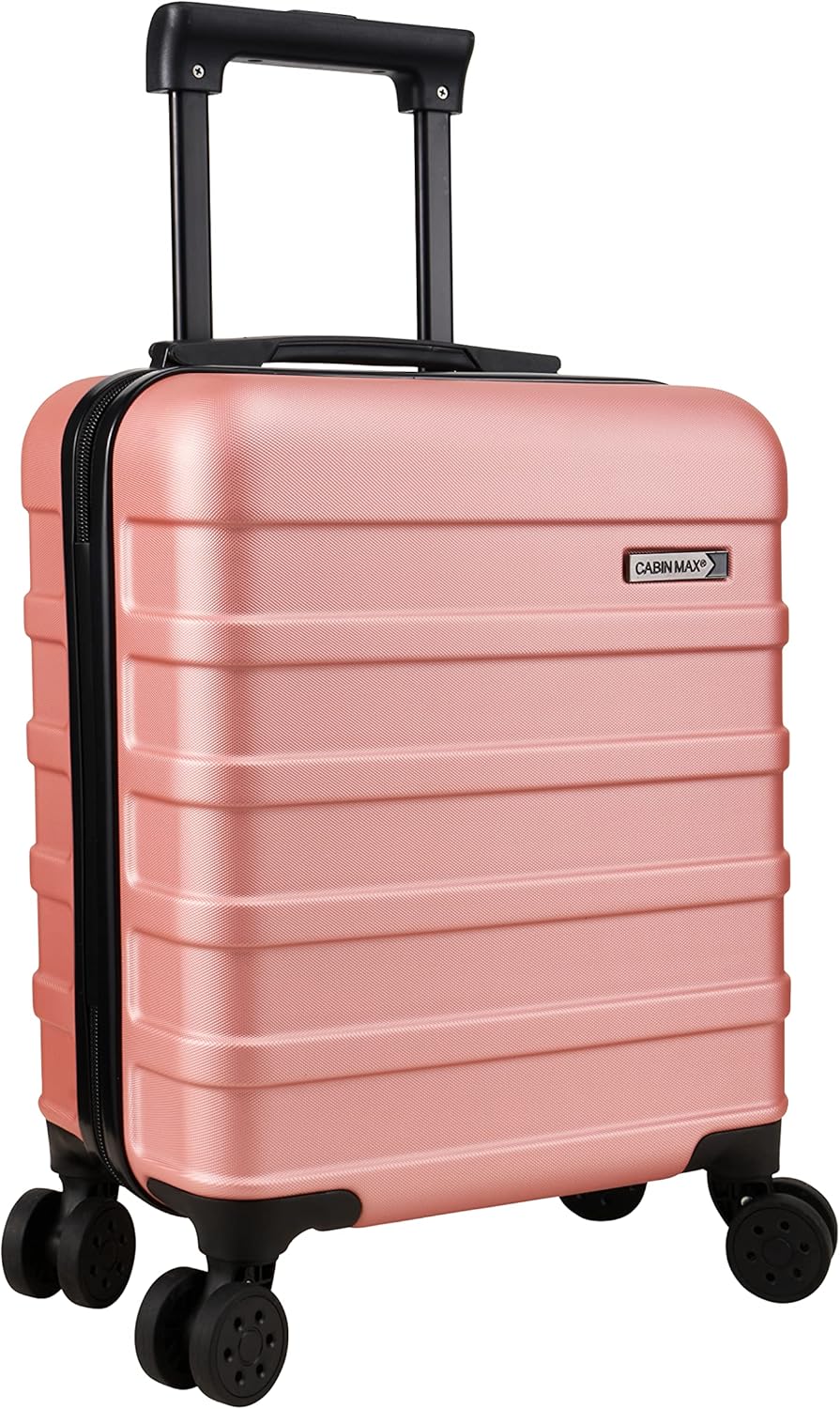 Cabin Max Anode Carry on Suitcase 45x35x20cm Lightweight Hand Luggage Suitable for Easyjet Under Seat (Rose Gold)
