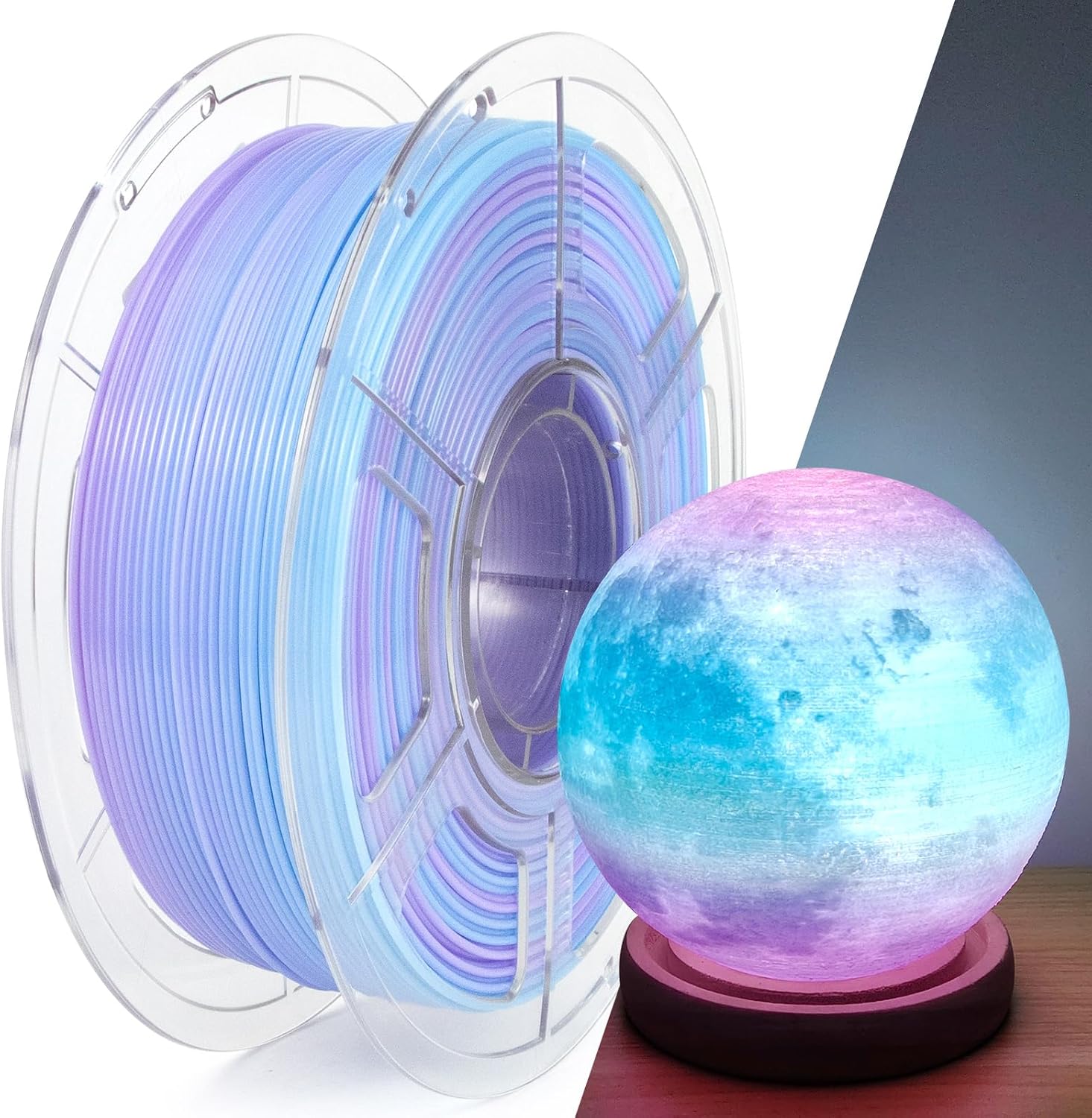 IEMAI PETG Filament 1.75mm 1Kg, Gradient Blue Purple Translucent PETG 3D Printer Filament, High Speed Printing, Dimensional Accuracy +/- 0.02 mm