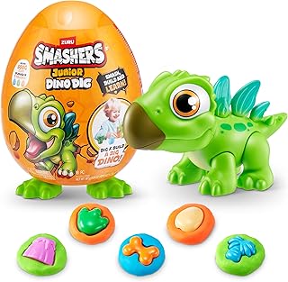 Smashers Junior Dino Dig Small Egg (Stegasaurus) by ZURU 12+ Surprises Compounds Mold Dinosaur Preschool Toys Build Construct Sensory Play - 3 Years +
