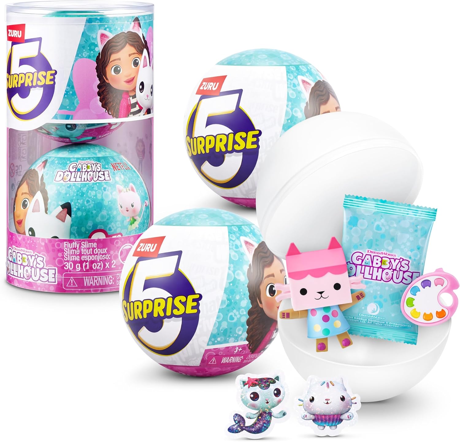 5 SURPRISE Gabby's Dollhouse by ZURU, Surprise Unboxing Collectible, Mystery Toys for Kids (2 Capsule)