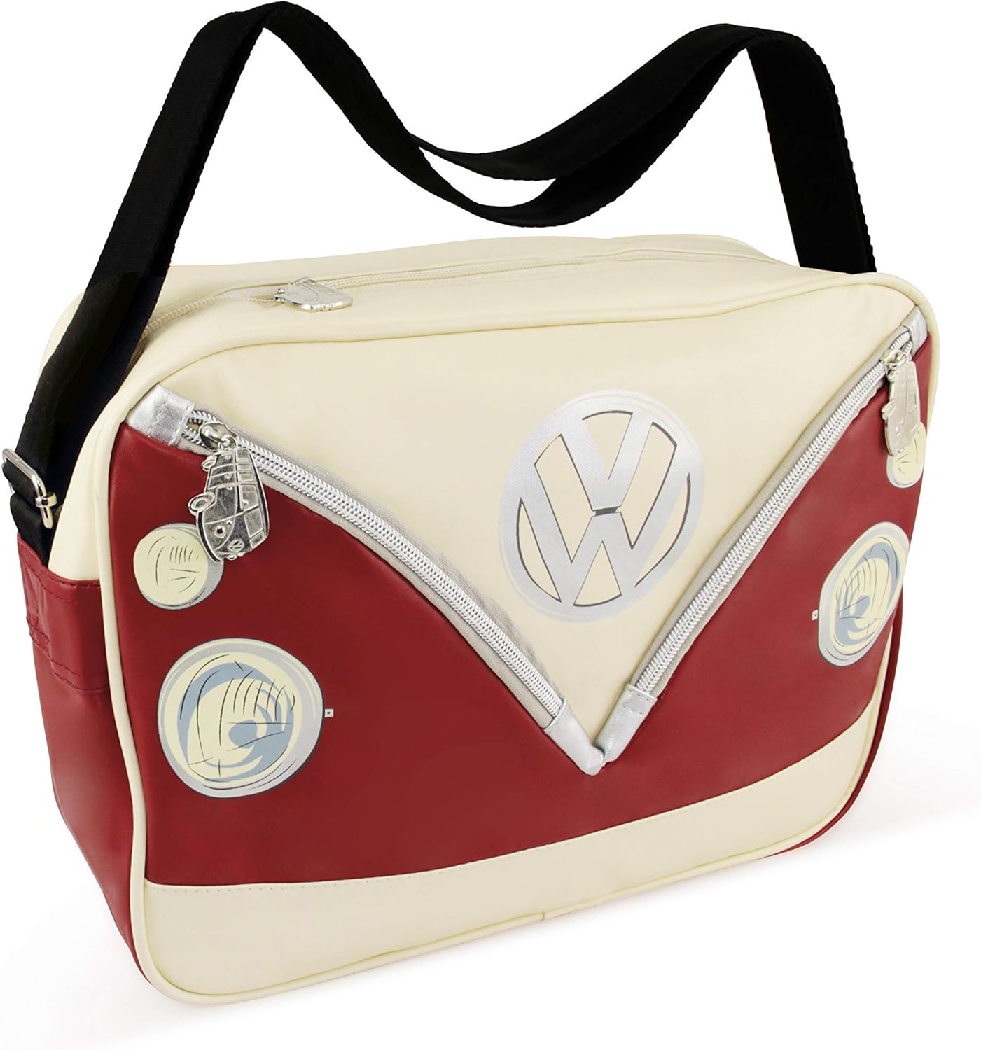 BRISA VW Collection - Volkswagen Shoulder Travel Messenger Bag with VW T1 Bus Campervan Motif