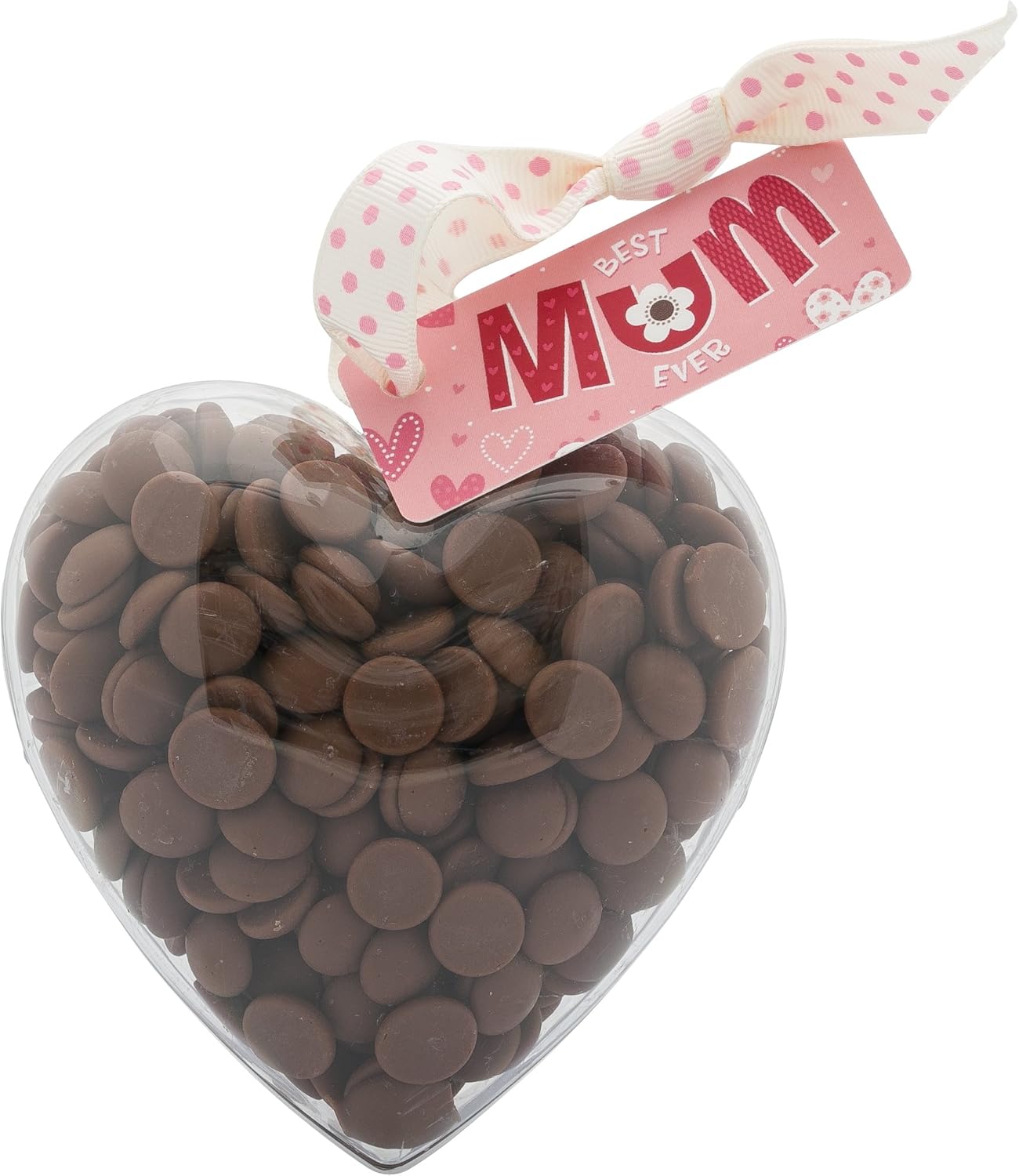 ButtonChocs Mothers Day Chocolate Heart - Best Mum. Belgian Milk Chocolate Mothers Day Gift.