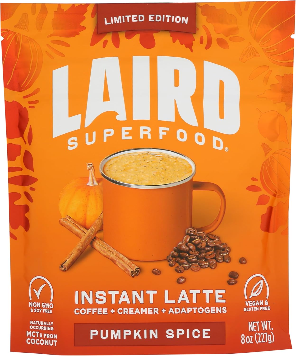 Laird Superfood Instant Latte (Pumpkin & Spice, 227 Fl Oz (Pack of 1))