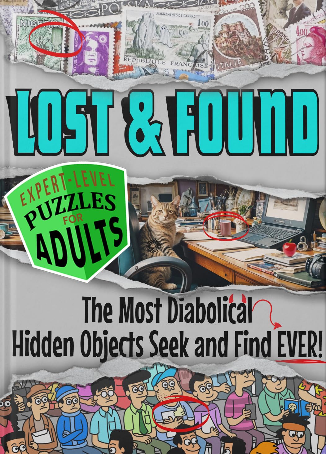 Lost And Found: The Most Diabolical Hidden Objects Seek and Find EVER! – Adult Level, Super Hard Hidden Pictures Activity Book with Fun, Challenging, and Stress-Relief Visual Puzzles