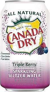 Canada Dry Sparkling Seltzer Water Triple Berry 12 Pack