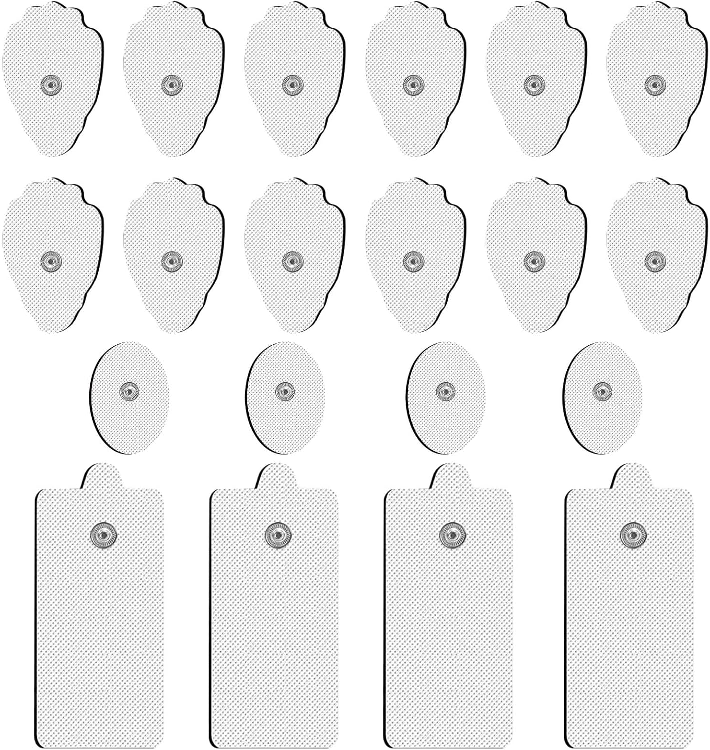 TENS Unit Replacement Pads 20 Pack 3.5mm TENS Pads Replacement Pads Snap Stim Pads TENS/EMS Unit Pads, VOVOU Reusable TENS Electrode Pads Compatible with NURSAL, Belifu, AVCOO, Neocarbon, MEDVICE TENS