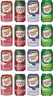 Canada dry Ginger Ale Variety Pack, Cranberry, Blackberry, Splash, Regular, 12 fl oz, 16 cans 192 Fl Oz