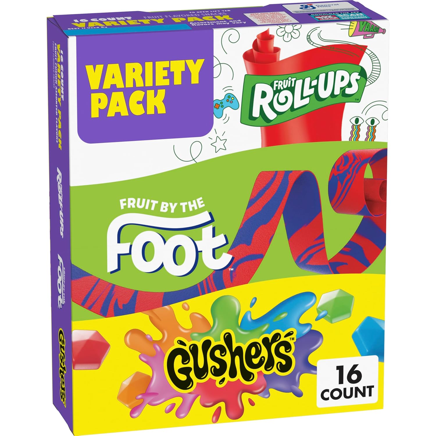 Fruit Flavored Snacks Variety Pack, Gluten Free, 16 ct, 10.2 oz