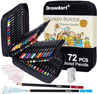 Colored Pencils for Adult Coloring, 72-Color Professional Soft Core Drawing Sketching Shading Pencils Set with Zipper Case, Coloring Pencils for Adults, Artists, Professionals and Colorists