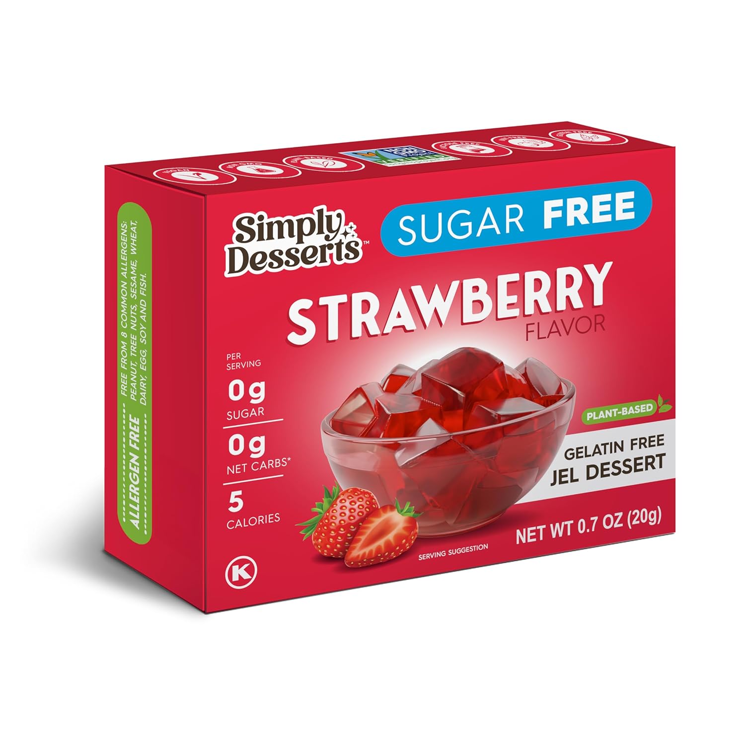 Simply Delish, Jel Dessert Strawberry, 0.7 Ounce