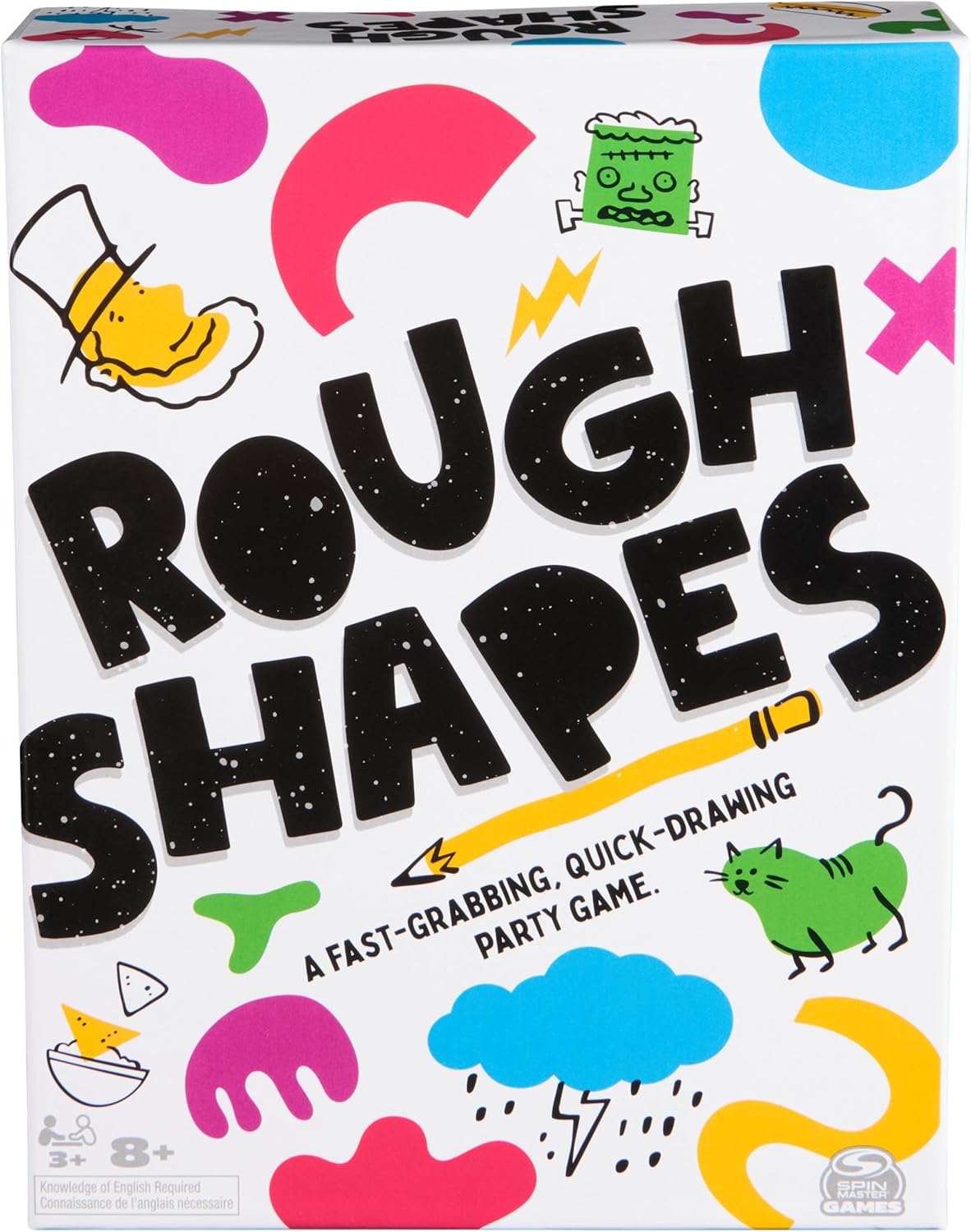 Spin Master Games, Rough Shapes, Quick-Drawing Game for Artists & Doodlers of All Levels with Hilarious & Challenging Prompts, Easy Indoor Activity, for Kids & Family, 3-10 Players, Ages 8 & Up