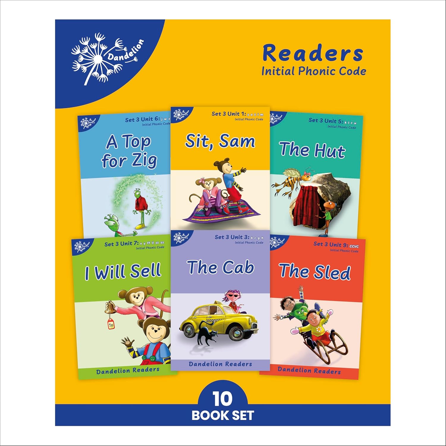 Phonic Books Dandelion Readers Set 3 Units 1-10: Sounds of the alphabet and adjacent consonants (Phonic Books Beginner Decodable Readers)