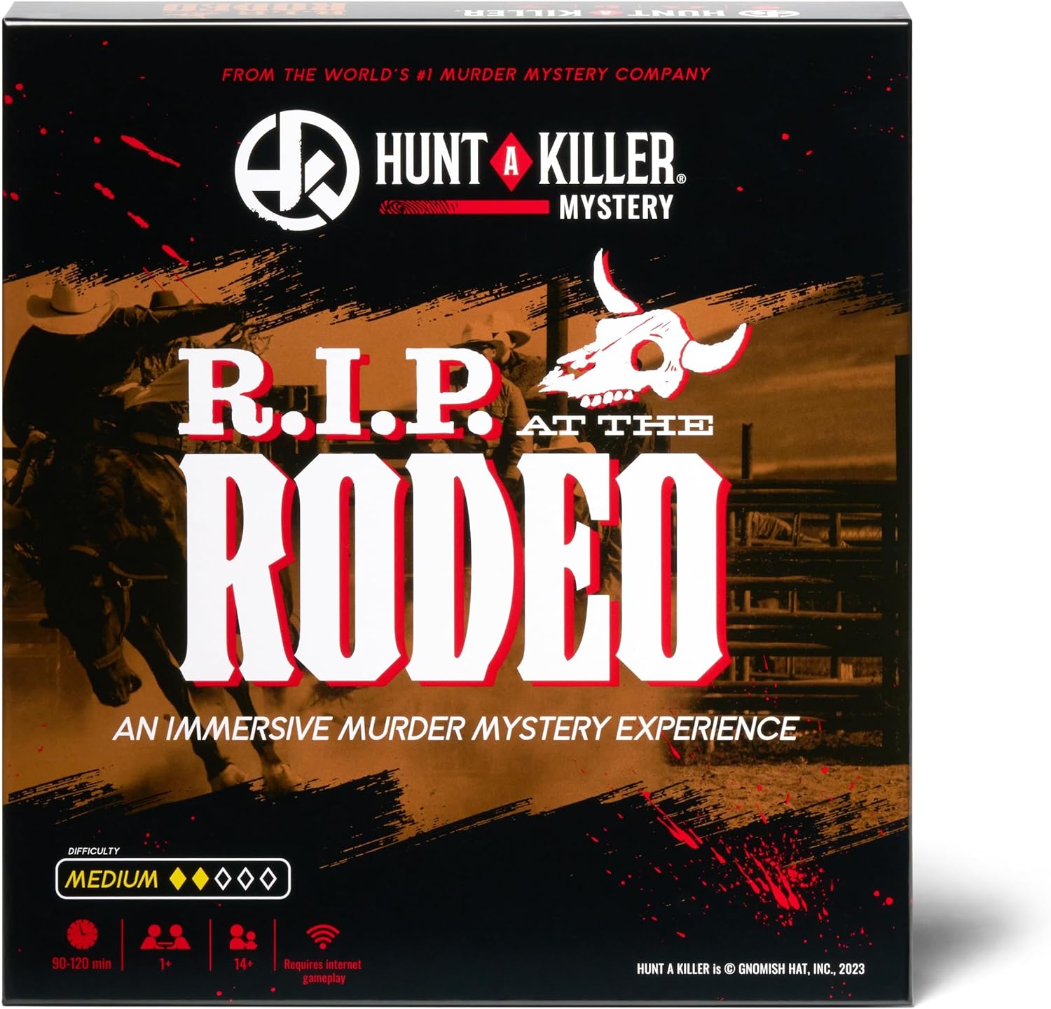 Hunt A Killer: R.I.P at The Rodeo, Solve The Murder of a Rodeo Clown, Mystery Box Game for True Crime Fans, Murder Mystery Game for Adults, Play Detective at Home, Designed for 1+ Players Ages 14+
