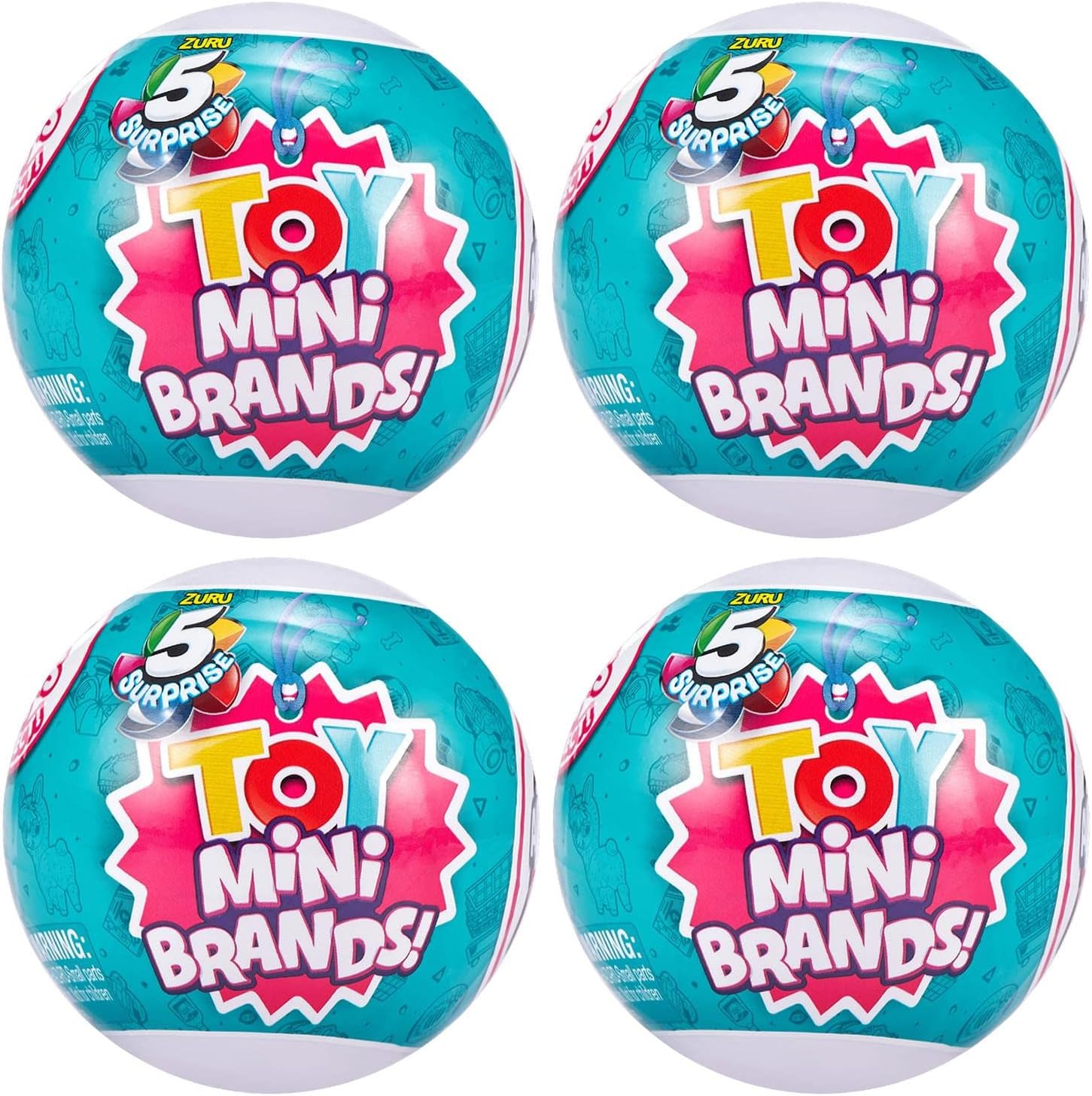 5 Surpise Toys Mystery Capsule Real Miniature Brands Collectible Toy (4 Pack) by Zuru - Series 3