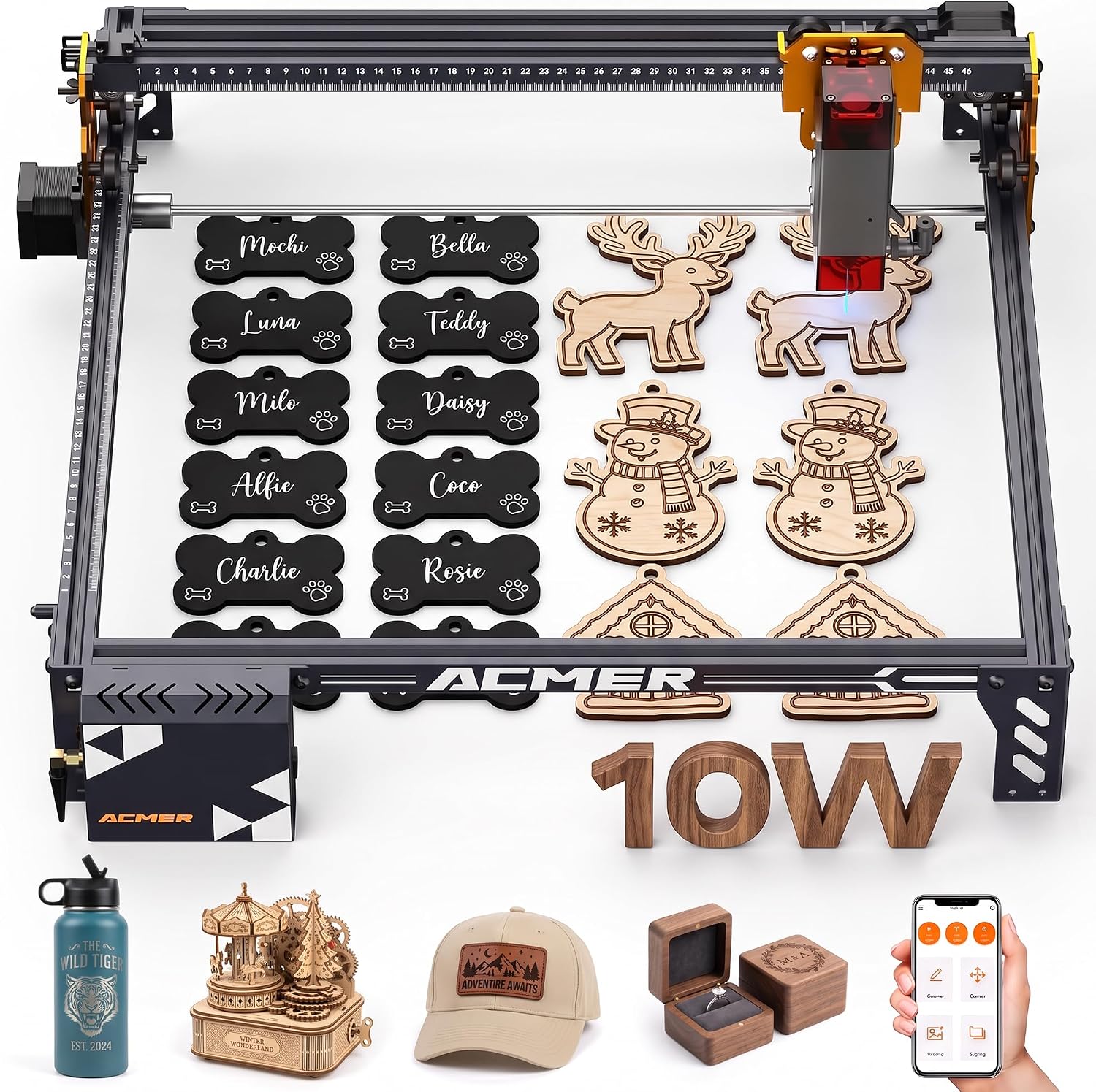 ACMER P1 Spro 10W Laser Engraver,Large Working Area for Small Businesses