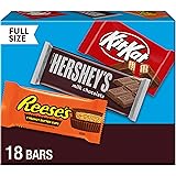 HERSHEY'S, KIT KAT and REESE'S Assorted Milk Chocolate Candy Variety Box, 27.3 oz (18 Count)