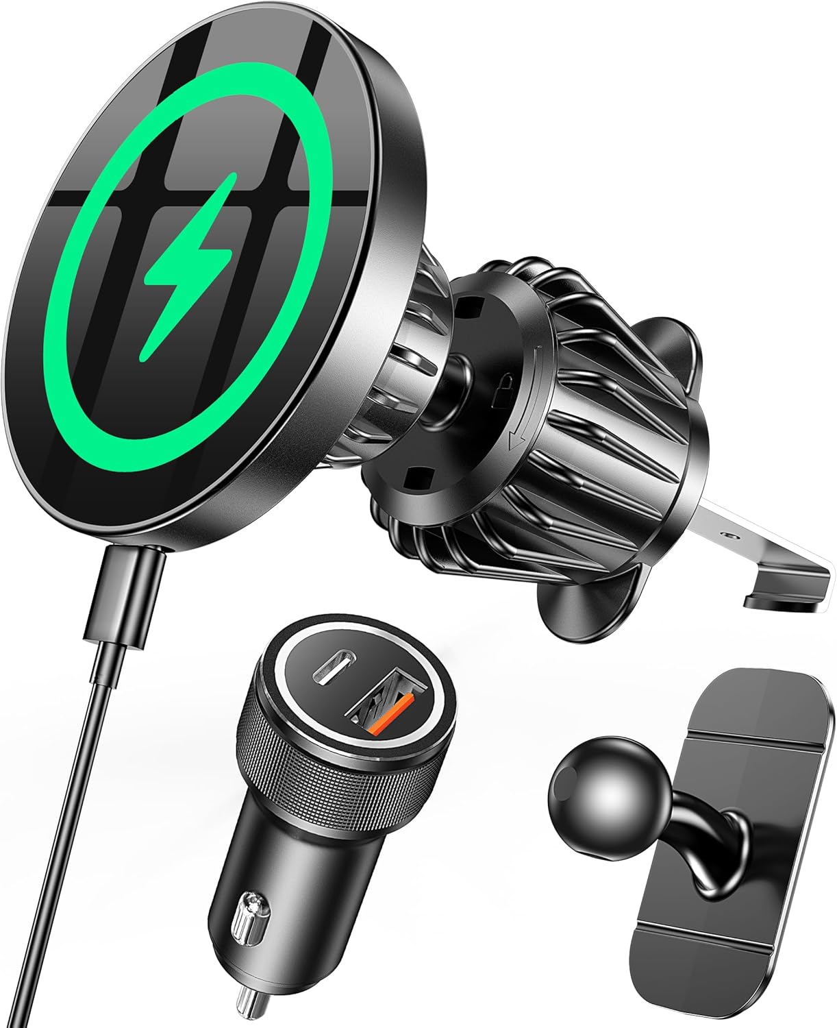 for Magsafe Car Mount Charger Wireless Car Charger Mount【20 Strong Magnets & 15W】 Magsafe Car Charger Dashboard, Automobile Car Phone Holder Charger for iPhone 15 Pro Plus Max 14 13 12 MagSafe Case