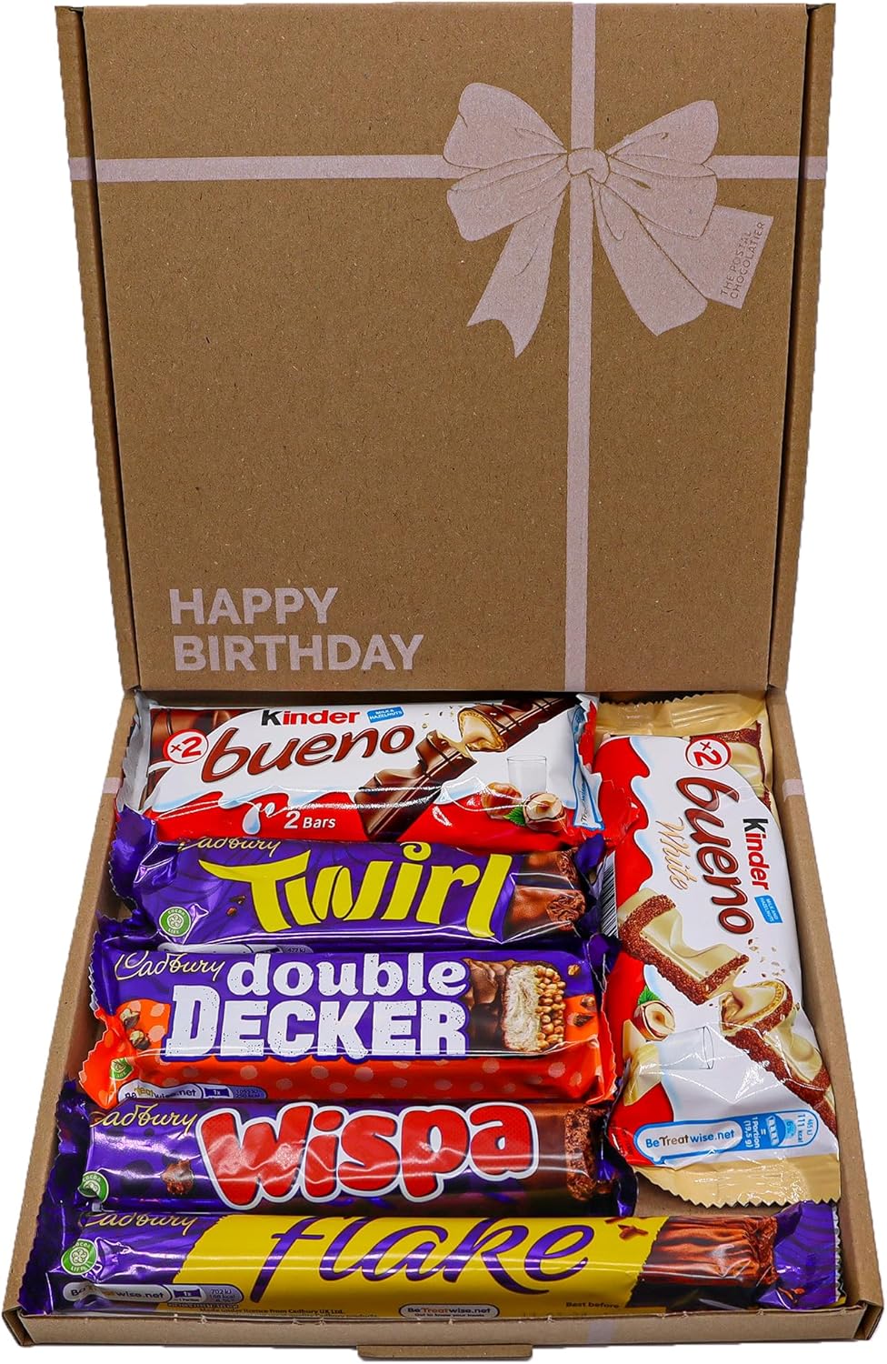 Happy Birthday Chocolate Gift Box Hamper, Celebration Box For Him and Her, Birthday Treats For Children, Full Sized Bars, Letterbox Friendly, 18th, 21st, 25th, 30th