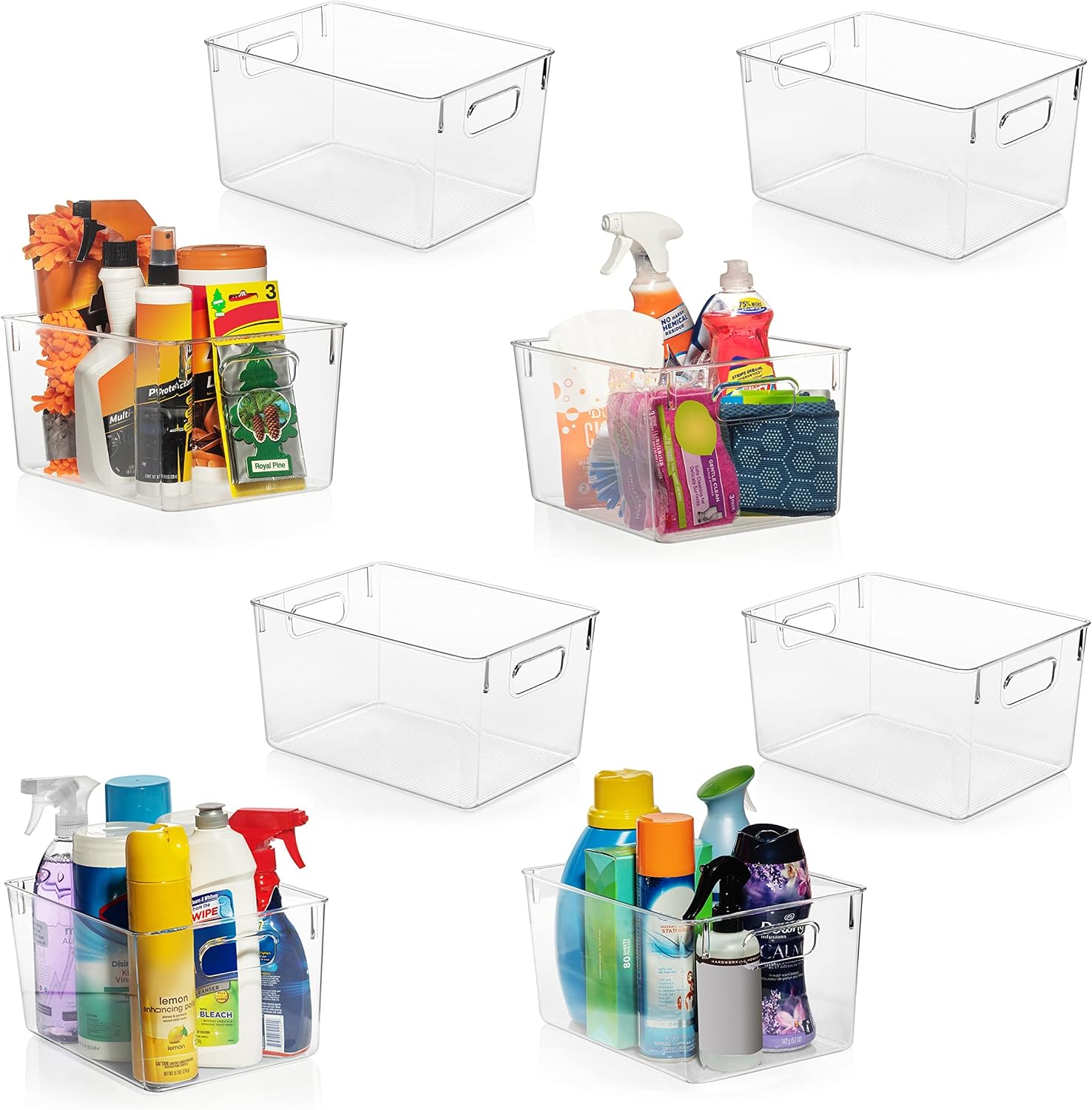 ClearSpace Clear Plastic Storage Bins – Pantry Organizers & Storage Containers, Cabinet Organizer - Home Organization Must Haves for Kitchen, Laundry Room, Office, Closet, Garage & Freezer