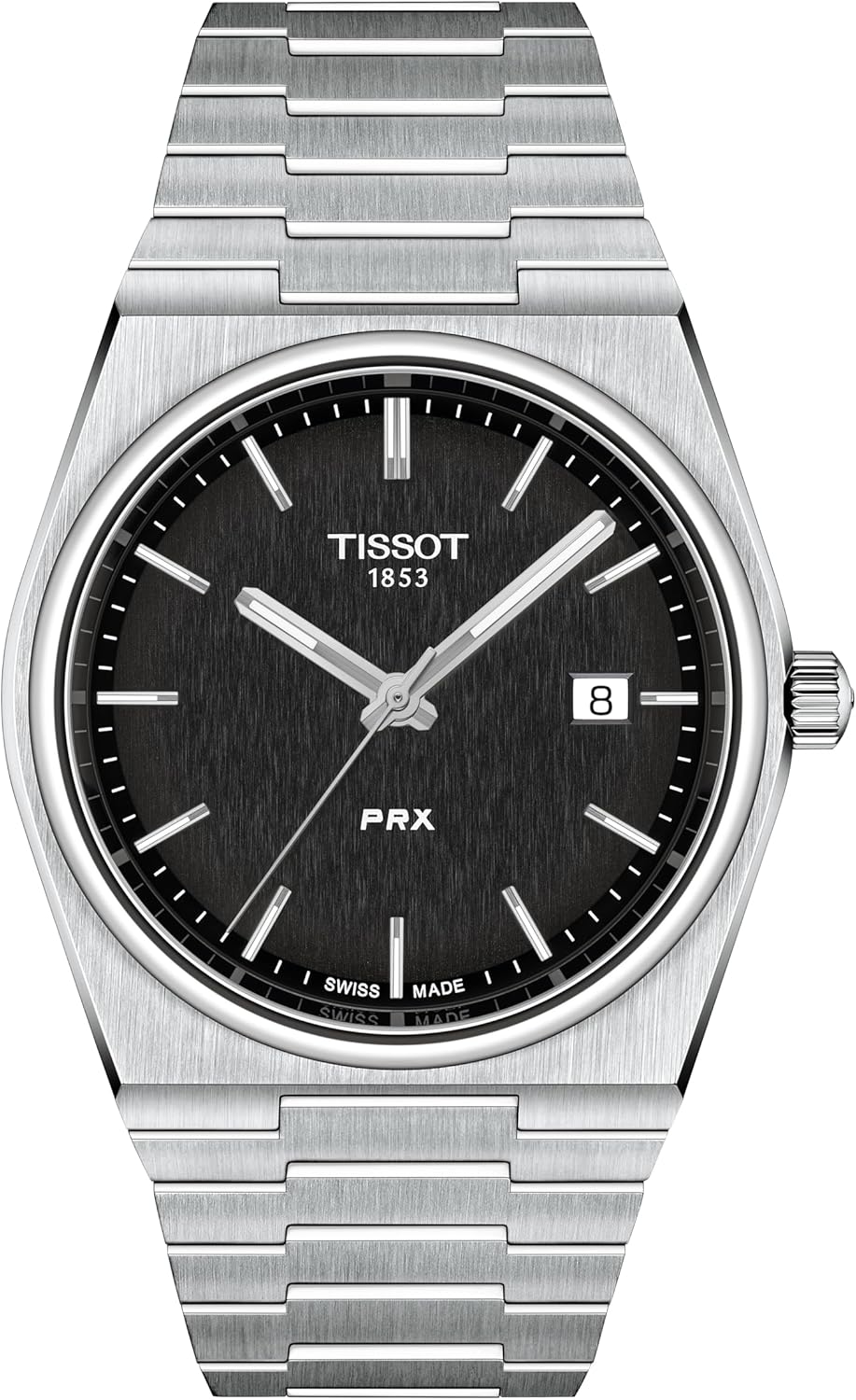 Tissot mens PRX 316L stainless steel case Dress Watch Grey T1374101105100