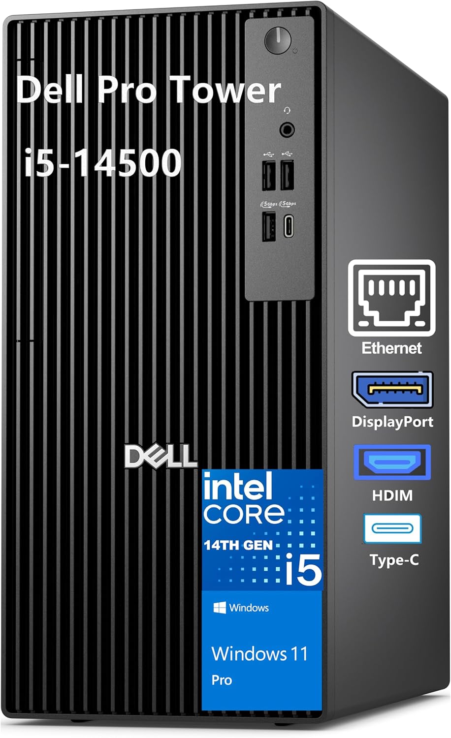 Dell Pro Tower PC Business Desktop Computer, 14th Gen Intel 14-Core i5-14500 vPro, 16GB DDR5 RAM, 512GB PCIe SSD, RJ-45, HDMI, DisplayPort, Type-C, Windows 11 Pro