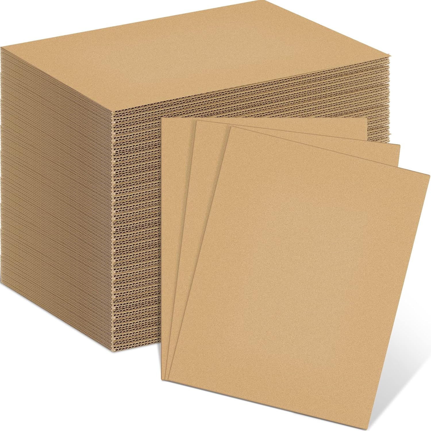 Henoyso 110 Pack 11 x 8. 5 Inch Corrugated Cardboard Sheets Flat Cardboard Sheets Packaging Inserts Flat Square Inserts Squares Separators for Shipping Packing Mailing Crafts(Brown)