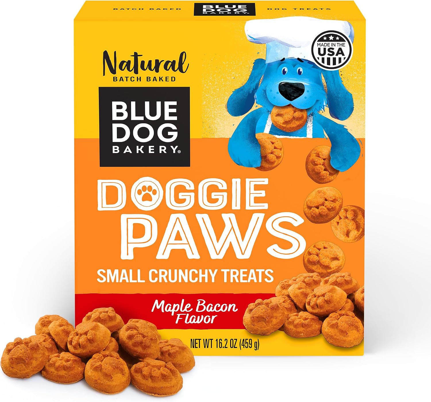 Blue Dog Bakery Natural Dog Treats, Doggie Paws, Maple Bacon Flavor, 16.2oz (1 Count)