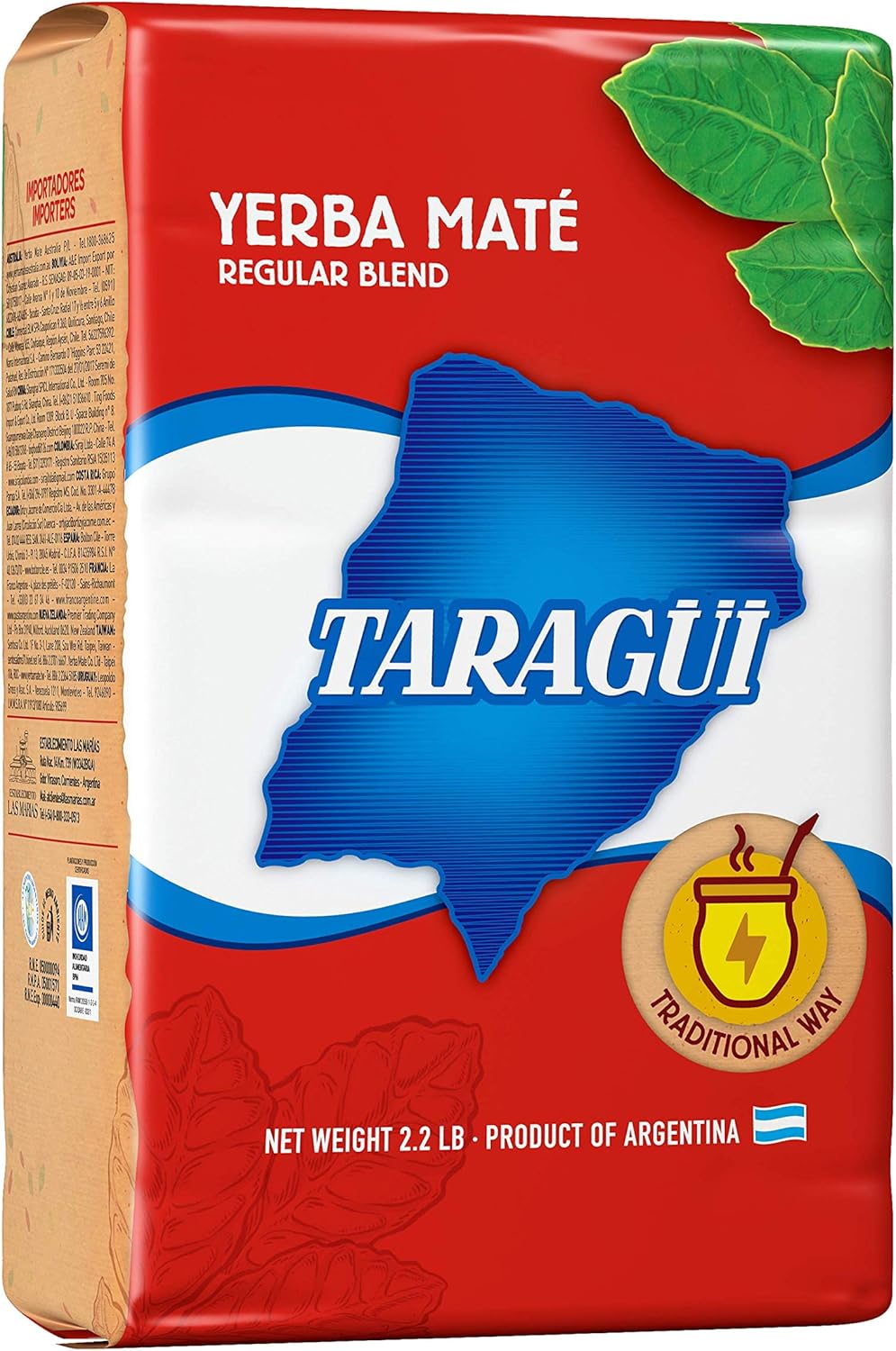 Yerba Mate 1 Kilogram Taragui Roja With Stems