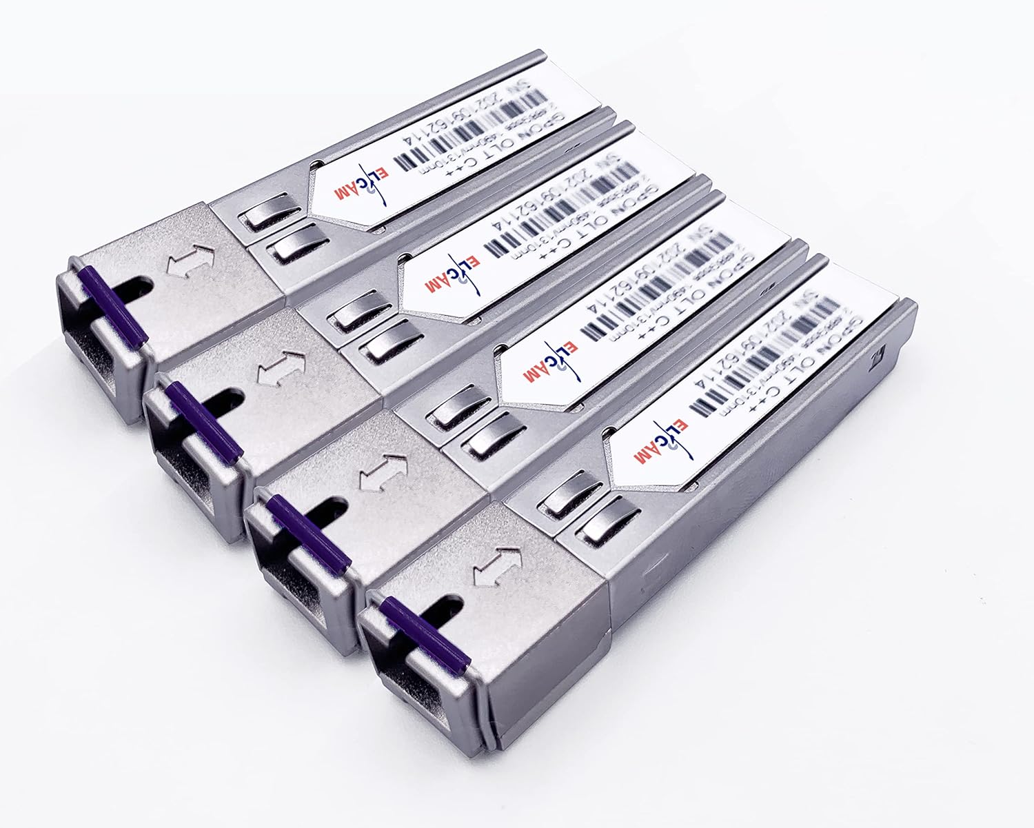 Elfcam® - GPON OLT 1.25G SFP Class C++ TX1490nm / RX1310nm 20km Transceiver, 20km SC/UPC Optical Transceiver, Pack of 4