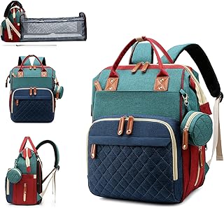 Baby Diaper Bag Backpack with Changing Station, Waterproof Baby Bags for Boys Girls, USB Charging Port, Baby Shower Gifts, RGB