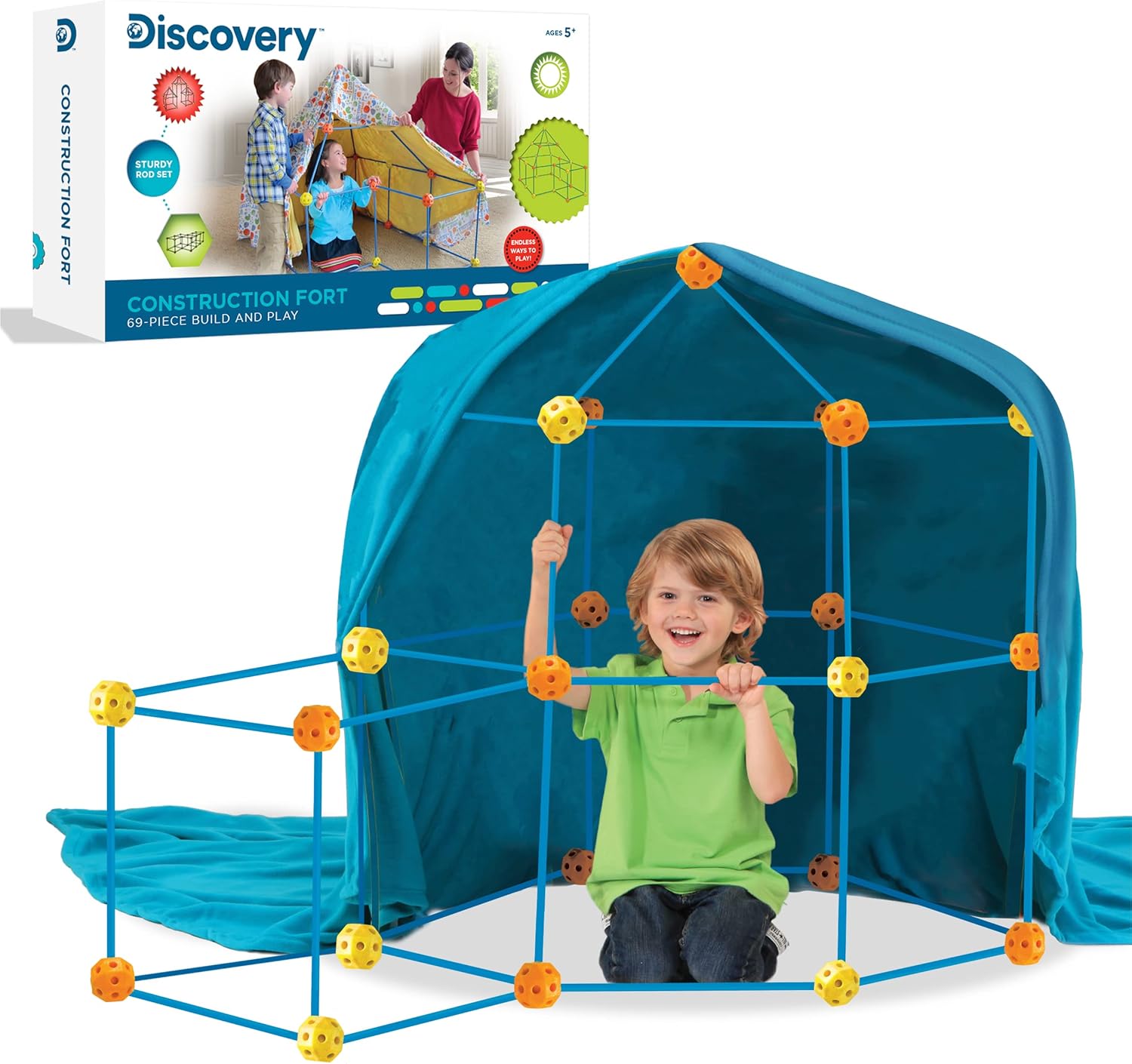 Discovery Toy - Construction Set - Construction Set - STEM Toys, Building Toys For Kids, Gifts for Boys and Girls - 69 Piece Pack