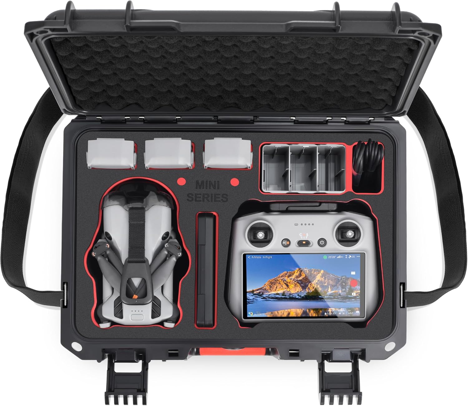 STARTRC Mini 5 Pro Case, Waterproof Hard Carry Case for DJI Mini 5 Pro Fly More Combo Accessories for DJI RC 2/RC-N3 Controller,7 Battery&Charger Hub[CASE ONLY]