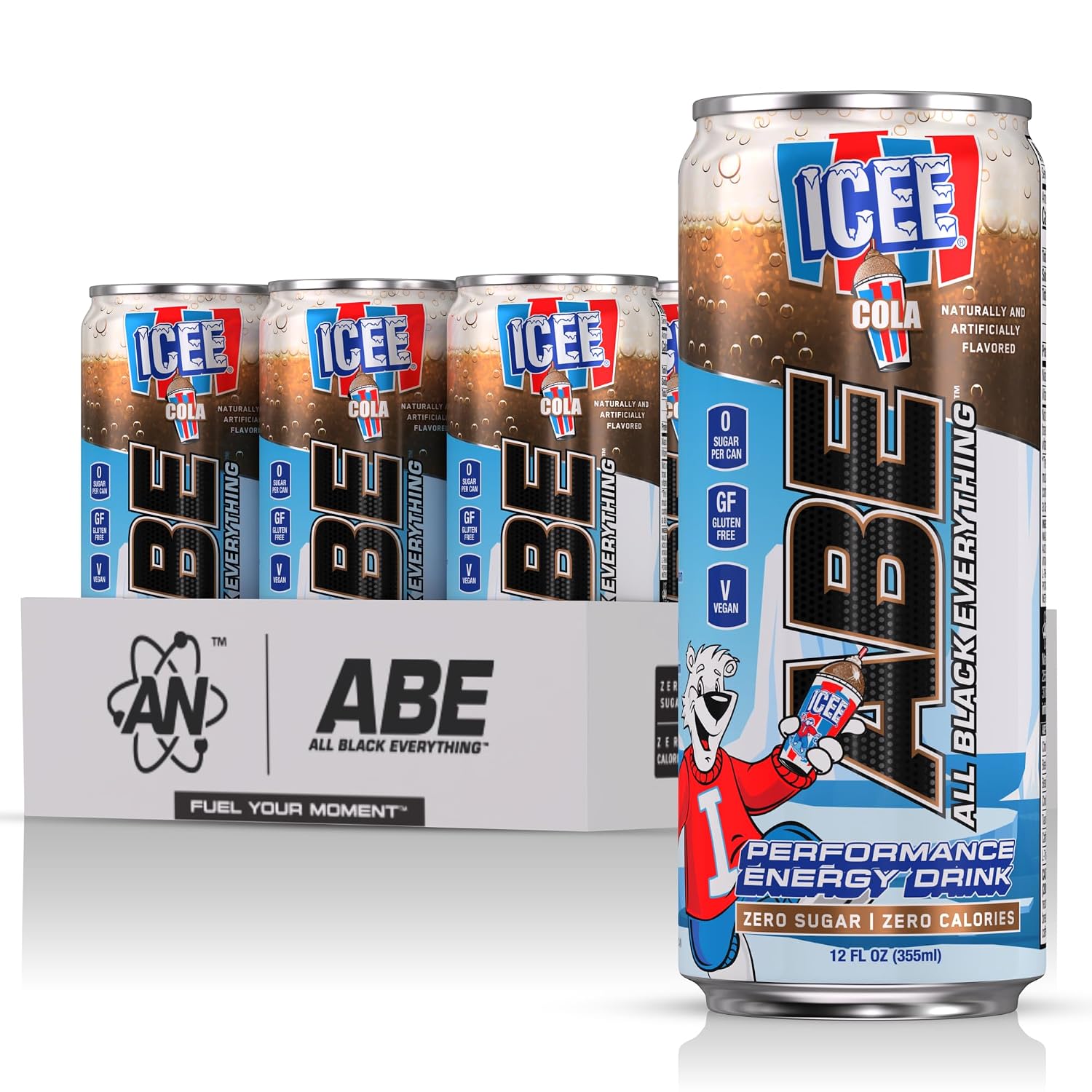 All Black Everything Sugar Free Energy Drink | ICEE® Cola | 0 Calories | 12 Pack | 200mg Natural Caffeine | Pre-Workout Sport Drink for Men and Women