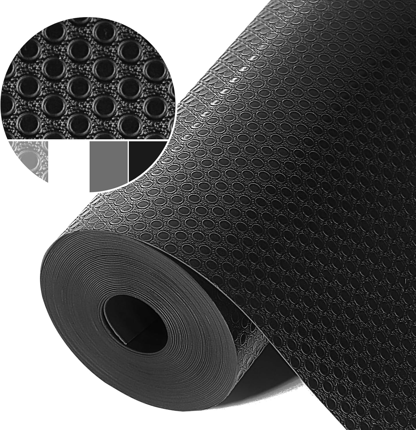 Origuuds Shelf Liners, Non-Adhesive Drawer Liner, Waterproof & Oil-Proof Kitchen Cabinet Cupboard Liner Plastic EVA Material BPA Free Fridge Liner Mats Paper Protector for Shelves (Black/30cm x 150cm)