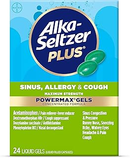 Alka-Seltzer Plus Maximum Strength Power Max Sinus, Allergy and Cough Medicine for Adults and Children 12 Years and Older - Relieves Symptoms from Allergies, Colds or Hay Fever, 24 Count