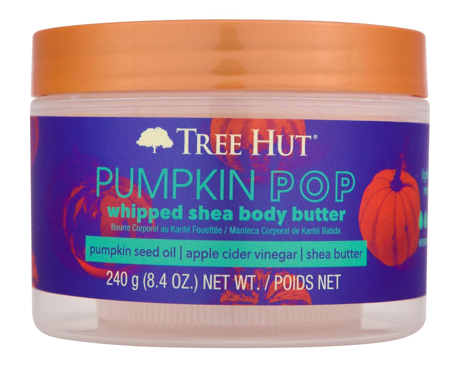 Tree Hut Pumpkin Pop Whipped Shea Body Butter | Long-lasting Hydration Leaves Skin Feeling Soft & Smooth | Limited Edition Fall | Vegan, Free of Parabens, Formaldehyde Donors, & Sulfates | 8.4 fl oz.