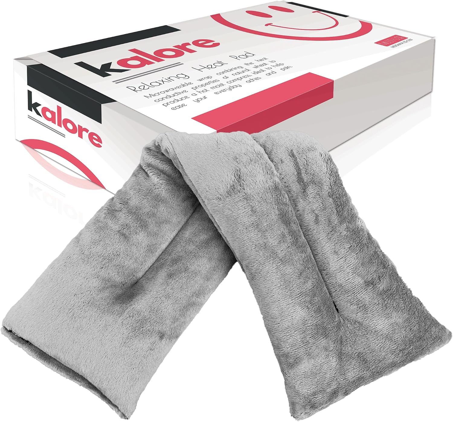 KALORE Wheat Bags Microwavable for Neck & Shoulder Pain Relief – Unscented Heat Wrap – Handmade in UK with UK-Grown Filling – Plush – Deep Comfort for Tension & Aches, Grey