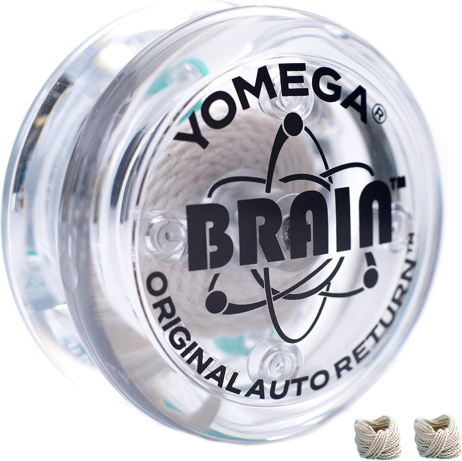 Yomega The Original Brain - Professional Yoyo for Kids and Beginners, Responsive Auto Return Yo Yo Best for String Tricks + Extra 2 Strings & 3 Month Warranty (Clear)