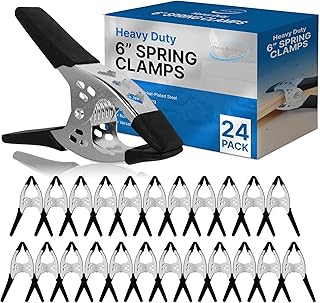 Lot of 24-6" inch Spring Clamp Large Super Heavy Duty Spring Metal Black - 3 inch Jaw Opening