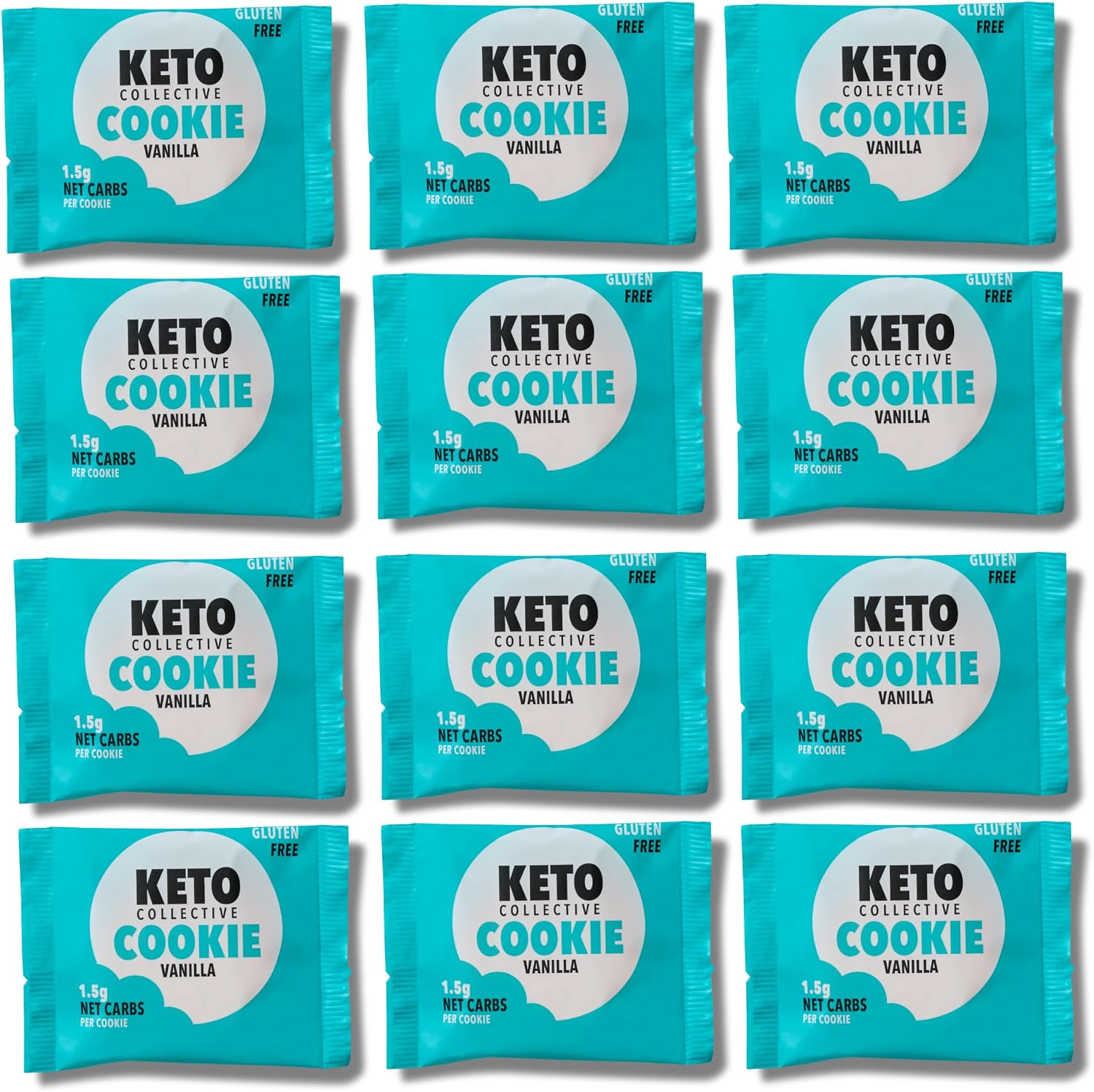 Keto Collective Keto Vanilla Cookies I 1.5g Net Carbs I 30g x 12