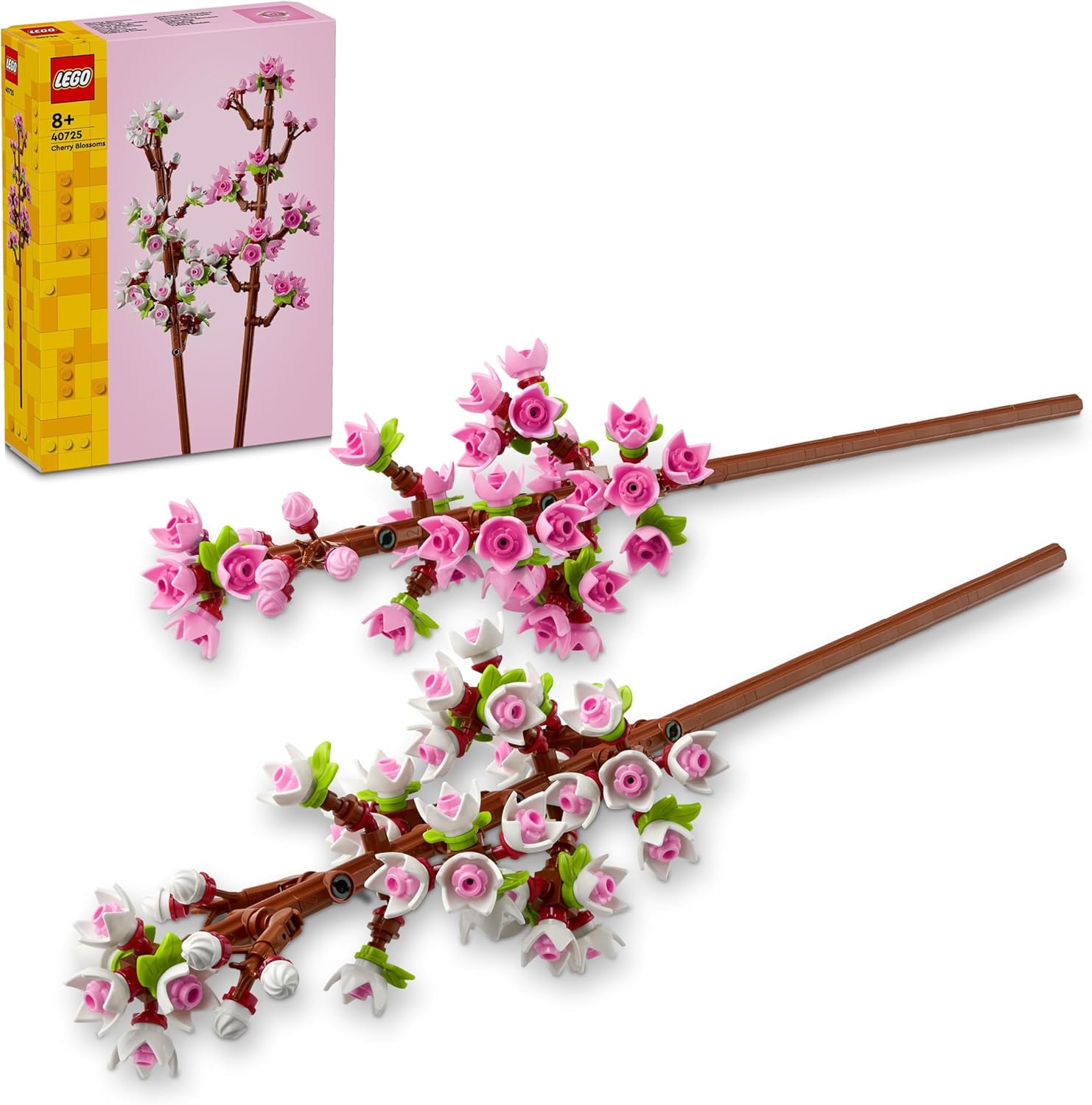 LEGO Botanicals Cherry Blossoms - Faux Flowers Building Set - Desk Decoration or Floral Bouquet Home Decor - Gift for 8+ Year Old Girls, Boys and Teenagers - Botanical Collection - 40725