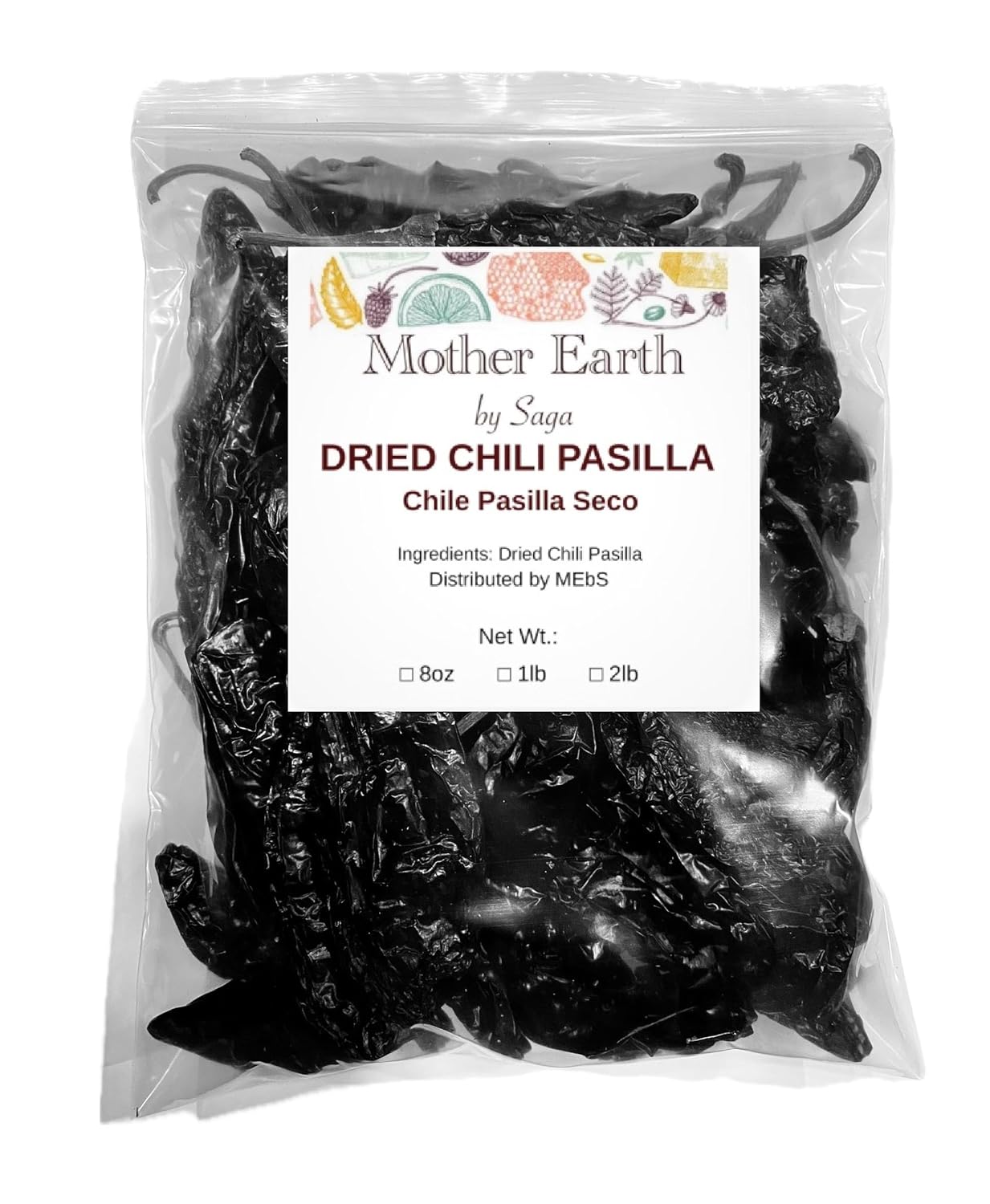 Dried Pasilla Whole Chili Pepper - Premium Quality - Chile Pasilla Seco - 100% Natural (8, Ounces)