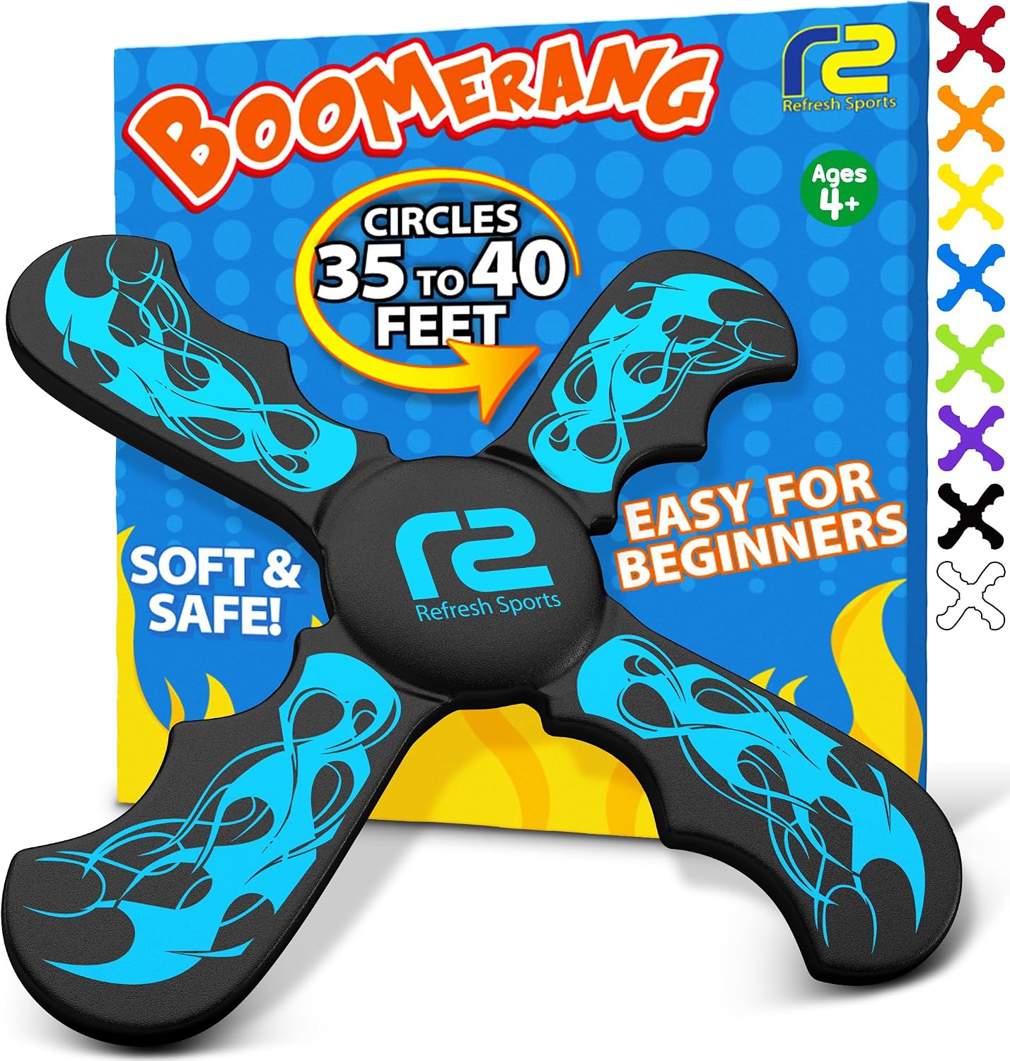 Foam Boomerang for Kids – Fun Easy to Catch Boomerang Outdoor Toy for Boys & Girls, Soft Throwing Toy for Indoor & Outdoor Park Play - Fun Kids Gift, Birthday Gift Idea, Active Outdoor Toy for Ages 6+