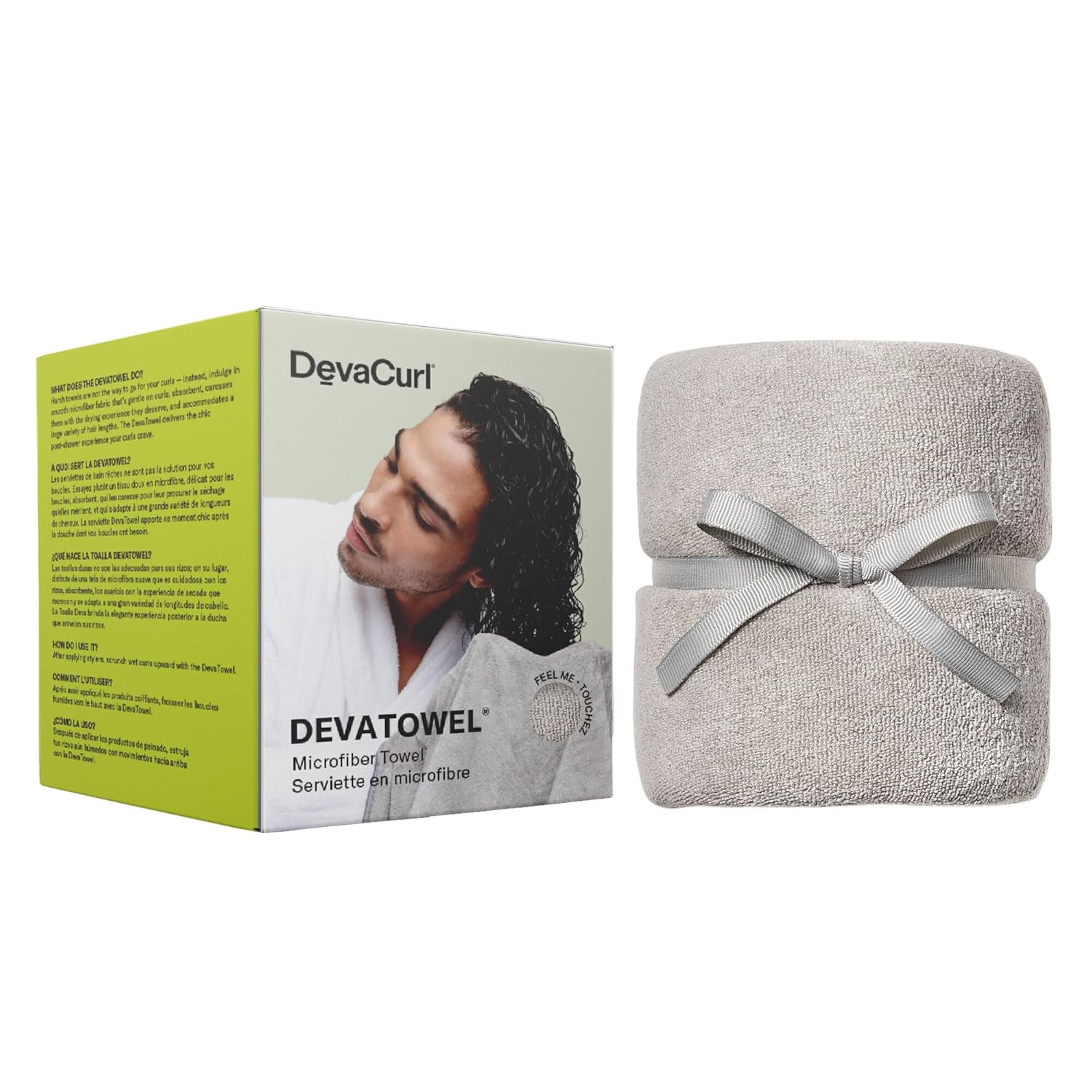 DevaCurl Microfiber Anti-Frizz Hair Towel | Gently Dries | Gray