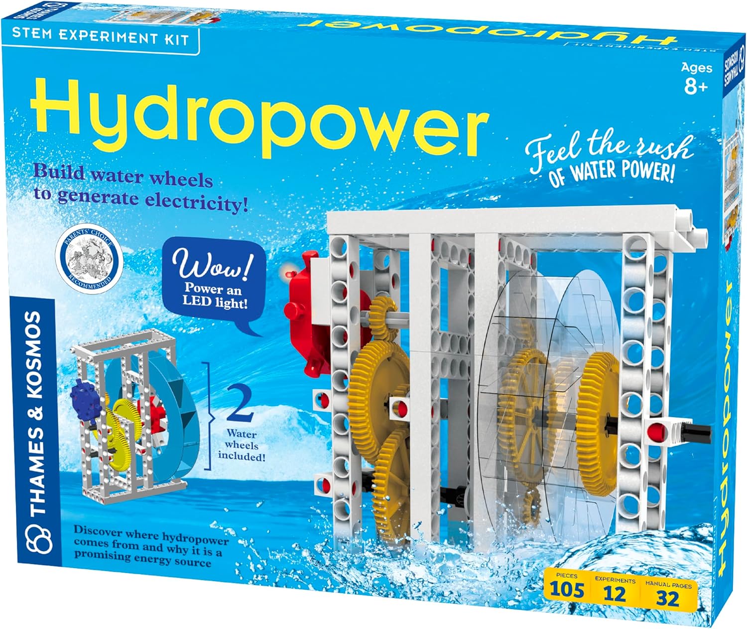 Thames & Kosmos Hydropower Science Kit | 12 Stem Experiments | Learn About Alternative & Renewable Energy, Environmental Science | Parents' Choice Recommended Award Winner