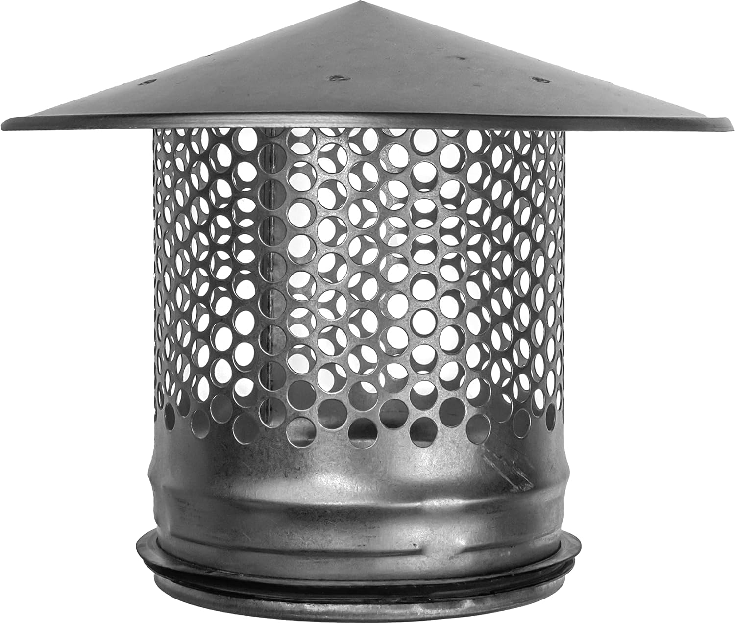 5 Inch / 125 mm Round Roof Rain Cap HVAC Vent Galvanized Steel All Weather Rain Cap Roof Top Round Roof Vent with Rubber Gasket for Perfect Insulation Vent Cover (5'' Inch)