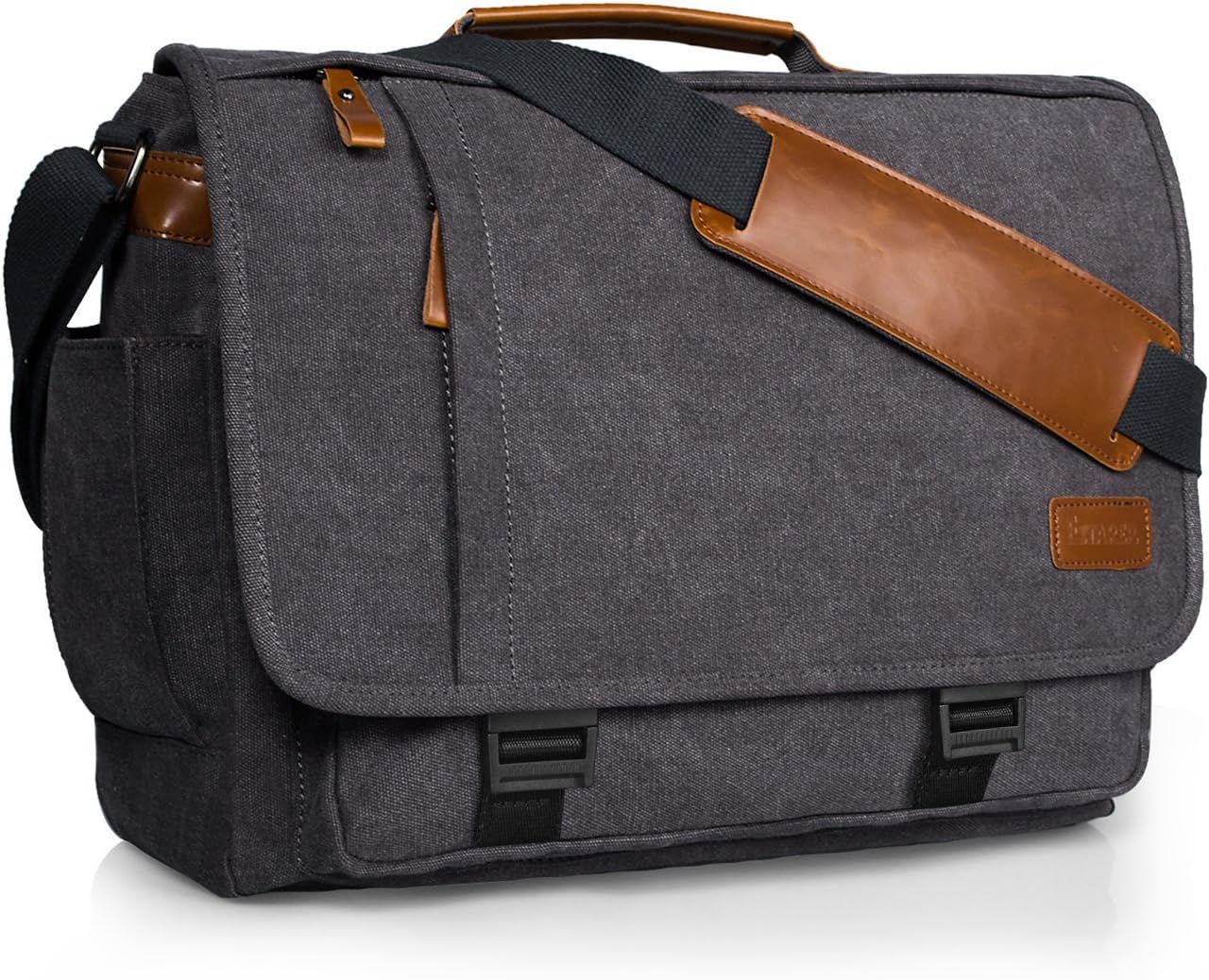 Estarer 15.6-17.3 Inch Laptop Messenger Bag for Work School,Mens Water Resistant Canvas Crossbody Shoulder Bag
