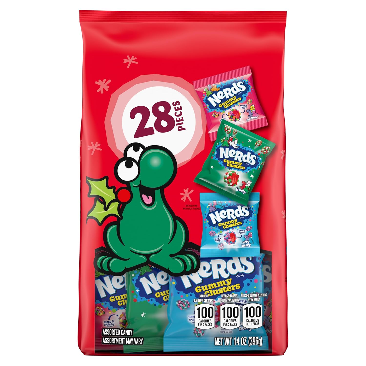 NERDS Gummy Clusters Holiday Assorted Treat Pack, 14 oz, 28 Count